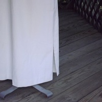 White Corduroy Long Floor Length Skirt with Pockets, Vintage Women's Size Small US 6 8 - Thumbnail 3