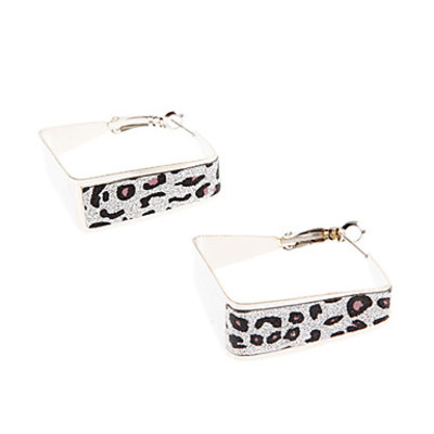  vintage leopard square earrings