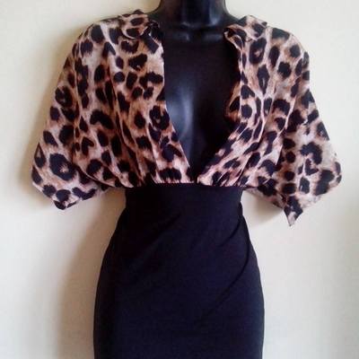 She bad short leopard print skill dress