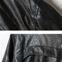 Plain V-Neck Long Sleeve PU Zipper Mens Jackets 011-141209004-1