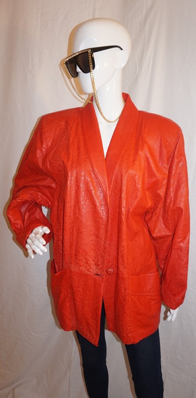 Vintage red leather blazer, size 1x