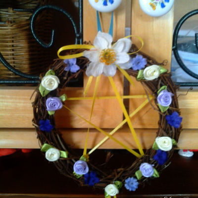 Spring pentacle wreath