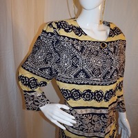 Vintage Robert Todd Blue/Yellow Aztec Top, Size 2X - Thumbnail 1