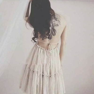 Sexy v-neck sleeveless white dress  52118