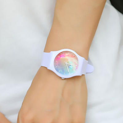  galaxy transparent waterproof watch, couple wristwatch, student watch