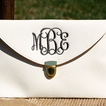 Set of NINE (9) Monogrammed Bridesmaid Clutches