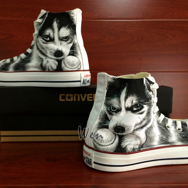 Wen Fire Pet Dog Husky Canvas Sneaker Custom Design Hand Painted Shoes Women Men Wen Fire Pet Dog Husky Canvas Sneaker Custom Design Hand Painted Shoes Women Men