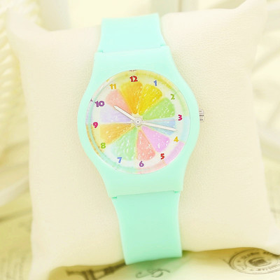 Harajuku fashion candy color fruit orange waterproof wristwatch,student watch