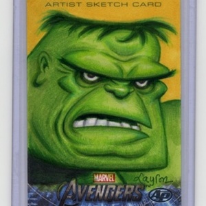 Avengers アベンジャーズ スケッチ カード　sketch card Marvel Avengers Greatest Battles J David Lee Sketch Card