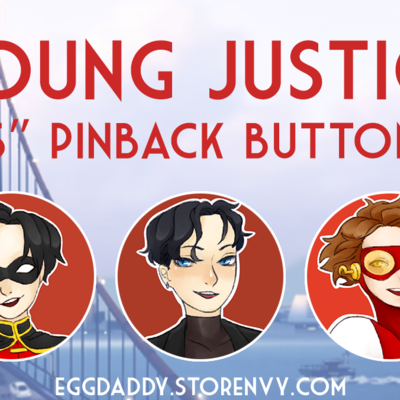 Young justice 1.5" pinback buttons
