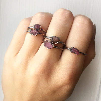 Raw ruby stacking ring