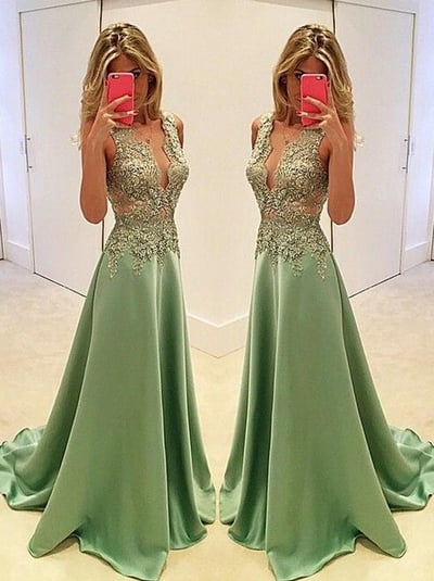 Sexy Appliques Prom Dresses,Long Evening Dresses,Prom Dresses On Sale, T189 - 438