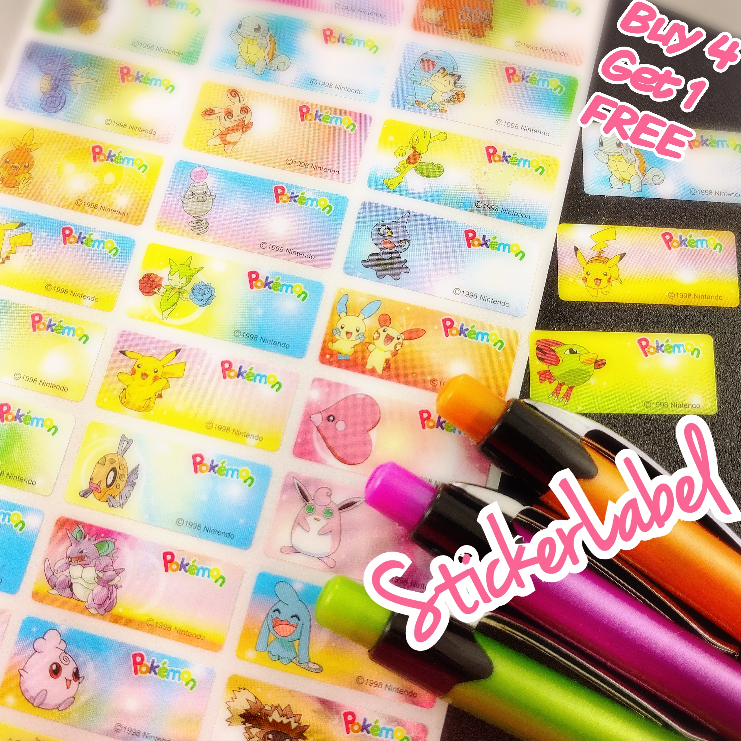 Pokemon GO Pikachu Daycare Waterproof Custom Kids Name Labels ...