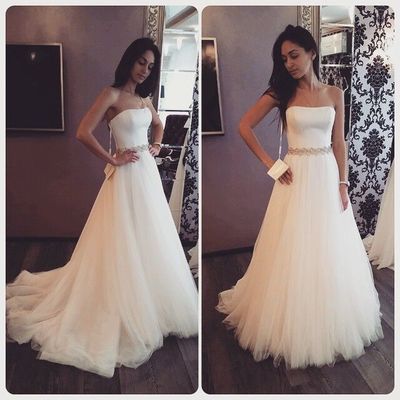 Wd08 simple charming wedding dresses,a-line long wedding dress custom made wedding gown,