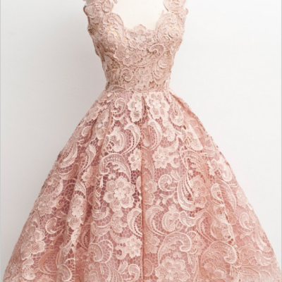 Lace a-line short prom dress,homecoming dress,graduation dress,party dress f31