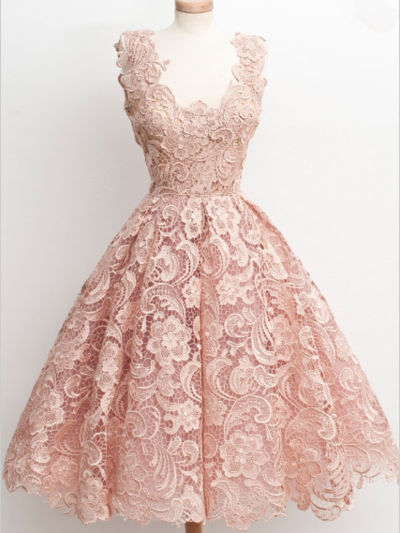Lace A-Line Short Prom Dress,Homecoming Dress,Graduation Dress,Party Dress F31