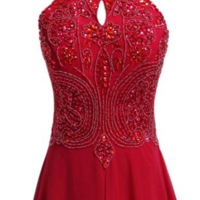 Halter A-Line Beading Backless Long Prom Dress,Evening Dress,Charming Prom Dresses,BG140 - Thumbnail 2