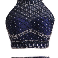 Two Pieces Royal Blue Custom Made Long Prom Dress,Evening Dress,Charming Prom Dresses,BG136 - Thumbnail 1