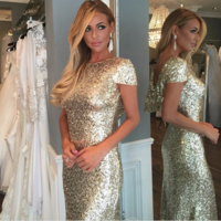Gold Backless Long Prom Dress,Prom Dress,Evening Dress,Prom Dresses,BG225 - Thumbnail 1