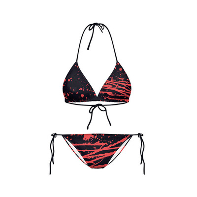 Adjustable red oil paint bikini set