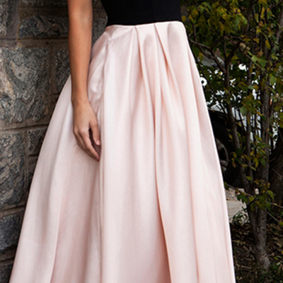Sweetheart neck pink a-line satin prom dresses floor length women dresses - Thumbnail 4