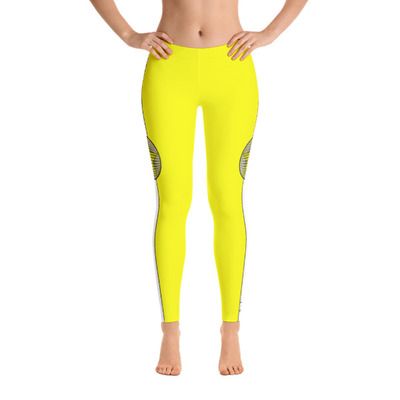 EVOLVE - Yellow  “White Stripe” Leggings