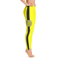 EVOLVE - Yellow  “Black Stripe” Leggings - Thumbnail 3