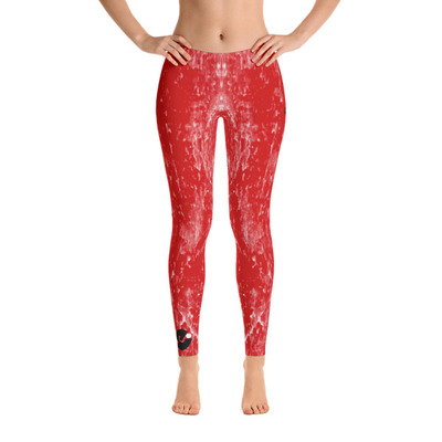 SMALL ICON - Red Light Distressed Leggings