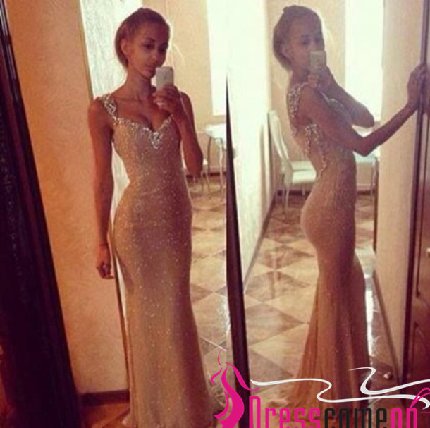 Mermaid Gold Long Evening Formal Dress Off the Shoulder Party Prom Gown Custom Mermaid Gold Long Evening Formal Dress Off the Shoulder Party Prom Gown Custom