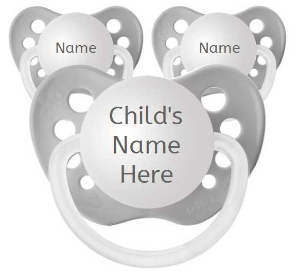 Set of 3 Personalized Pacifiers Gray · Mom and Baby Boutique · Online
