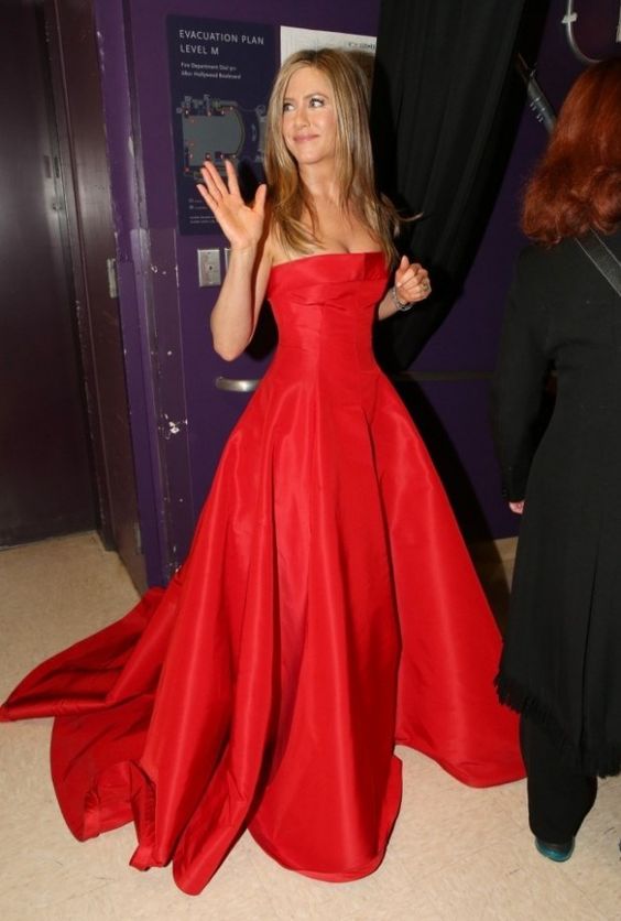 red strapless dress prom