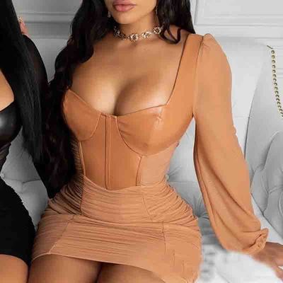 Chiffon fashion long sleeve dress